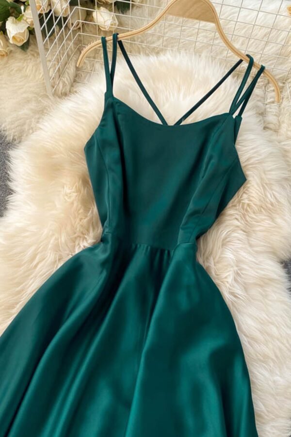 Simple Satin A-Line Dreses - Image 5