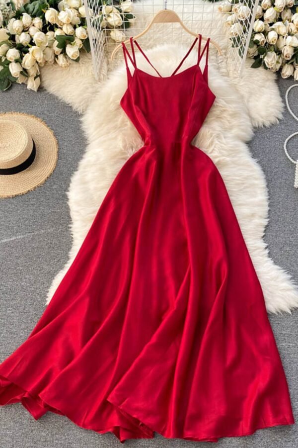Simple Satin A-Line Dreses - Image 8