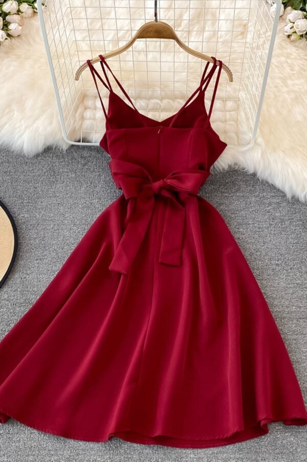 Cute V-Neck Short Dresses, A-Line Fashion Dresses - Image 3