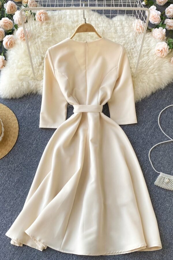Elegant V-Neck Lace Dress, A-Line Fashion Dress - Image 7