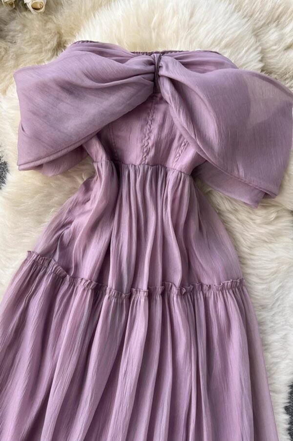 Purple Tulle Short Dress, A-Line Fashion Dress - Image 2