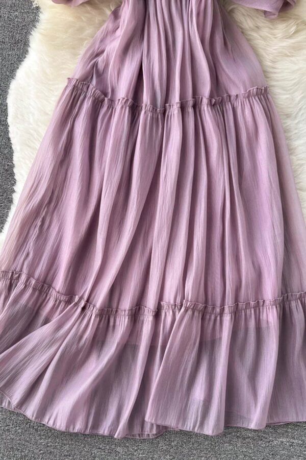 Purple Tulle Short Dress, A-Line Fashion Dress - Image 4